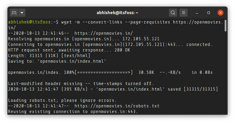 Download Entire Website Using Wget